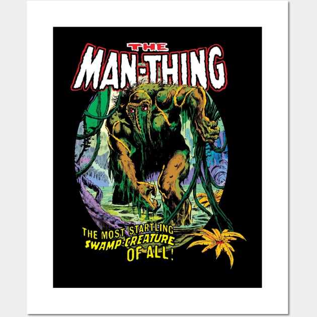 VINTAGE HORROR MAN-THING 1974 Wall Art by AxLSTORE